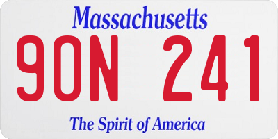 MA license plate 9ON241