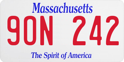 MA license plate 9ON242