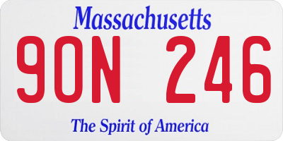 MA license plate 9ON246
