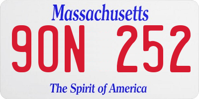 MA license plate 9ON252