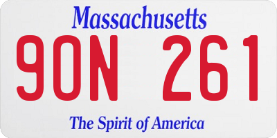 MA license plate 9ON261