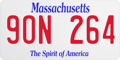 MA license plate 9ON264