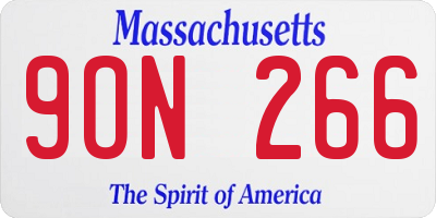MA license plate 9ON266