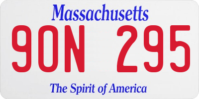 MA license plate 9ON295