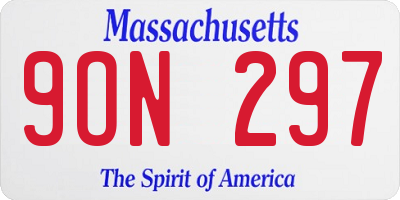 MA license plate 9ON297