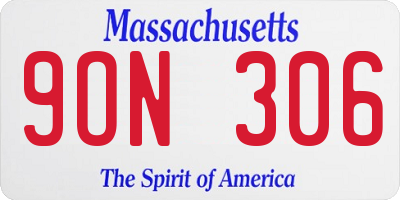 MA license plate 9ON306