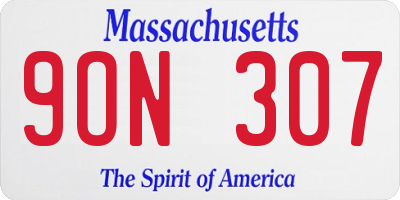 MA license plate 9ON307