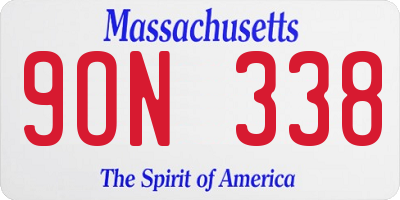 MA license plate 9ON338