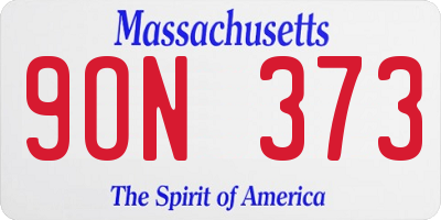 MA license plate 9ON373