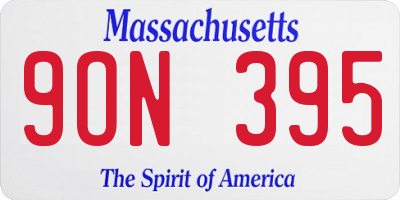 MA license plate 9ON395