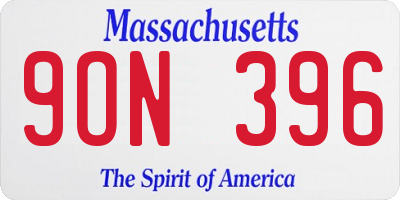MA license plate 9ON396