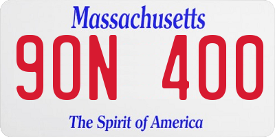 MA license plate 9ON400