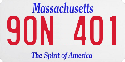 MA license plate 9ON401