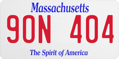 MA license plate 9ON404