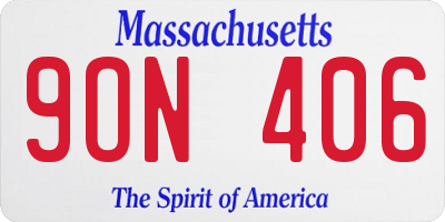 MA license plate 9ON406