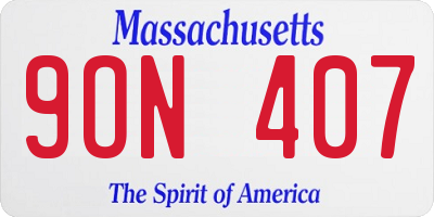 MA license plate 9ON407