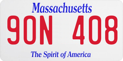 MA license plate 9ON408