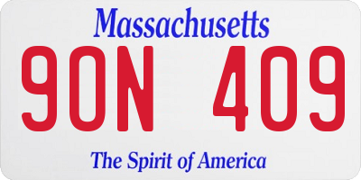 MA license plate 9ON409