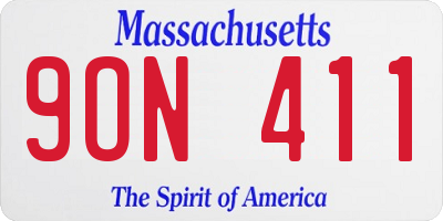 MA license plate 9ON411