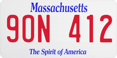 MA license plate 9ON412