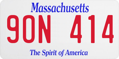 MA license plate 9ON414
