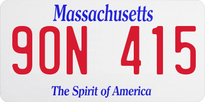 MA license plate 9ON415