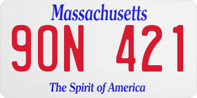 MA license plate 9ON421