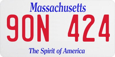 MA license plate 9ON424