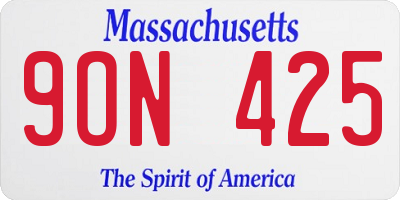 MA license plate 9ON425