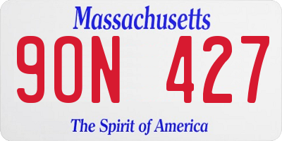 MA license plate 9ON427