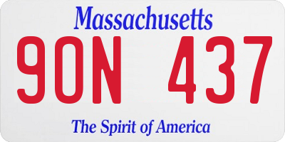 MA license plate 9ON437