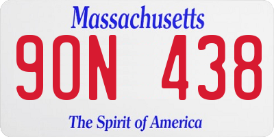 MA license plate 9ON438