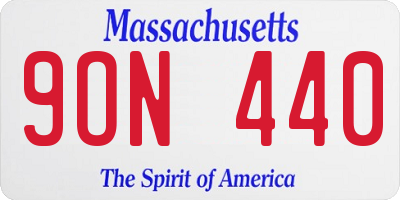 MA license plate 9ON440