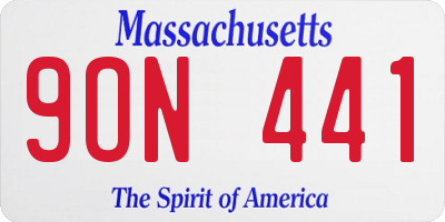 MA license plate 9ON441