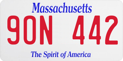 MA license plate 9ON442