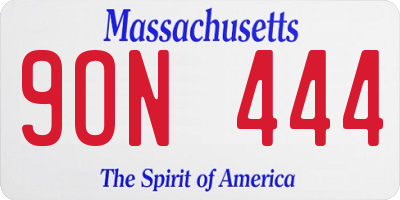 MA license plate 9ON444