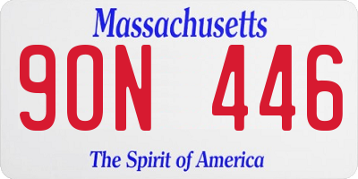 MA license plate 9ON446