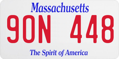 MA license plate 9ON448