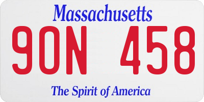 MA license plate 9ON458