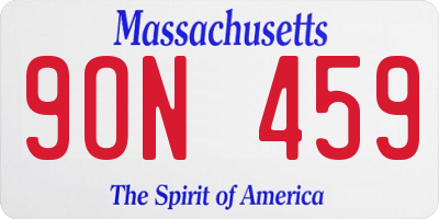MA license plate 9ON459