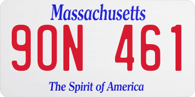 MA license plate 9ON461