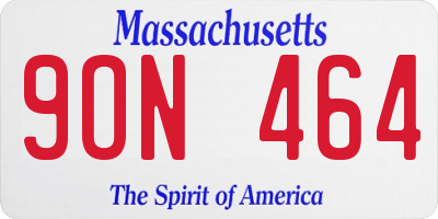 MA license plate 9ON464