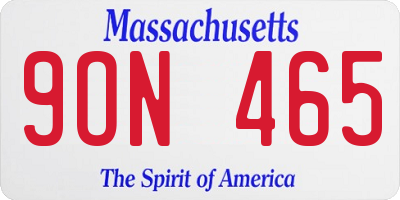 MA license plate 9ON465