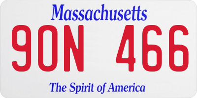 MA license plate 9ON466