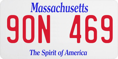 MA license plate 9ON469