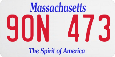 MA license plate 9ON473