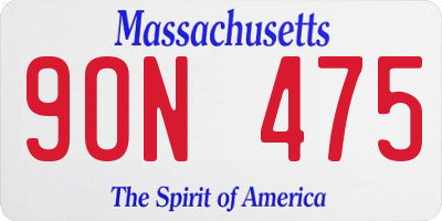 MA license plate 9ON475