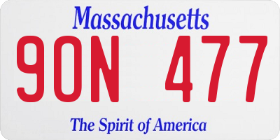 MA license plate 9ON477