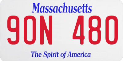 MA license plate 9ON480