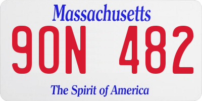 MA license plate 9ON482